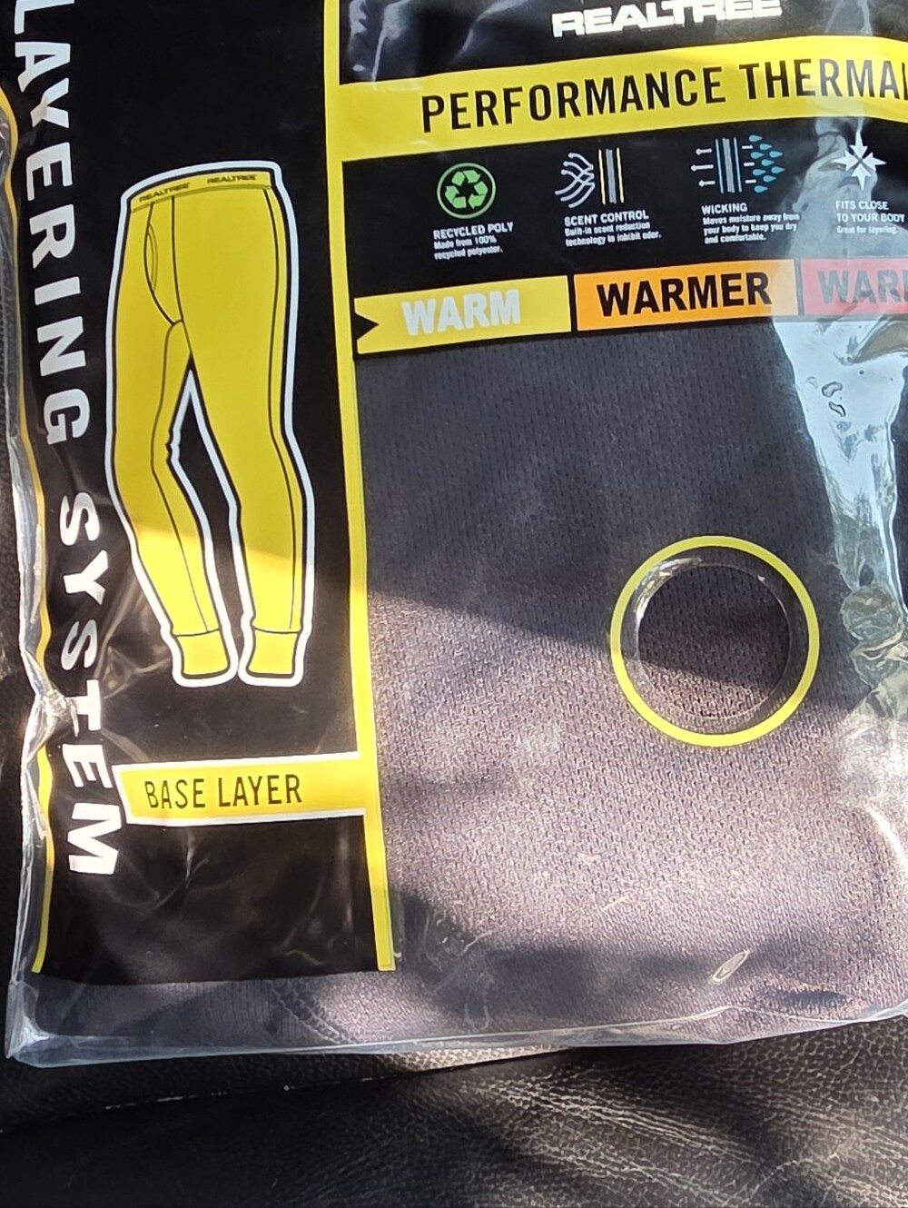 Realtree Men’s Thermal Base Layer Long Johns - Black
